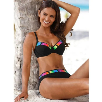 Bikini Set Swimwear Women Print Swimsuit Push Up Polka Dots Plus Size Bathing Suit Beachwear Biquini 3XL 3