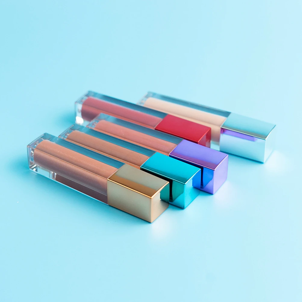 Multi-color Optional Lipgloss Private Label Red Matte Liquid Lipstick Metallic Cap Selected No Label Lip Gloss Glitter Wholesale