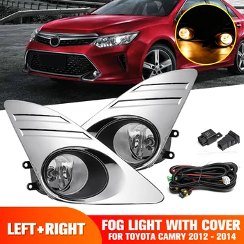 

Car Front Bumper Fog Light With Cover For Toyota Camry 2012 2013 2014 Chromed Car Styling DRL Fog Lamp Decoration Accessories