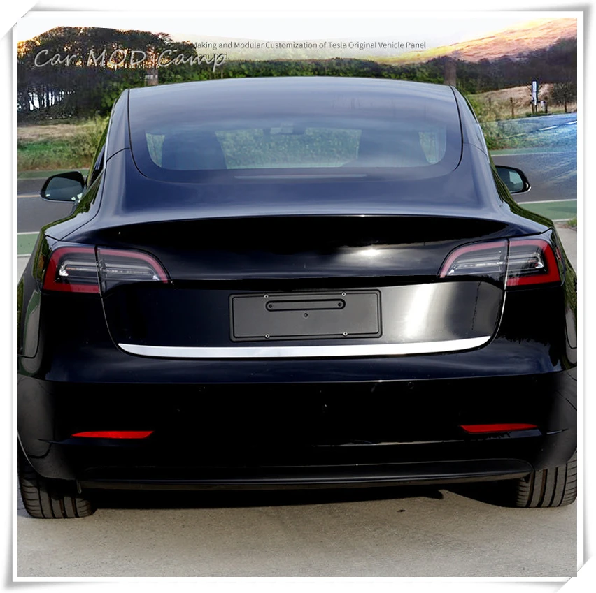 Для Tesla модель 3 внешние аксессуары из нержавеющей стали Задняя Крышка багажника литьевая полоска покрытие автомобиля Стайлинг