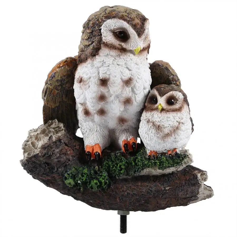 new Simulation Mother and Child Owl Decor Home Garden Artificial Resin Bird Ornament Decoration | Дом и сад
