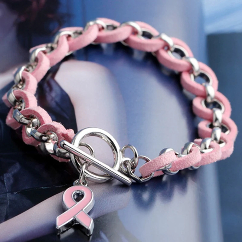 Ribbon Bracelet Hand-woven Charity Pink Rope Chain Women Charm Bracelets Leather Round Ethnic | Украшения и аксессуары