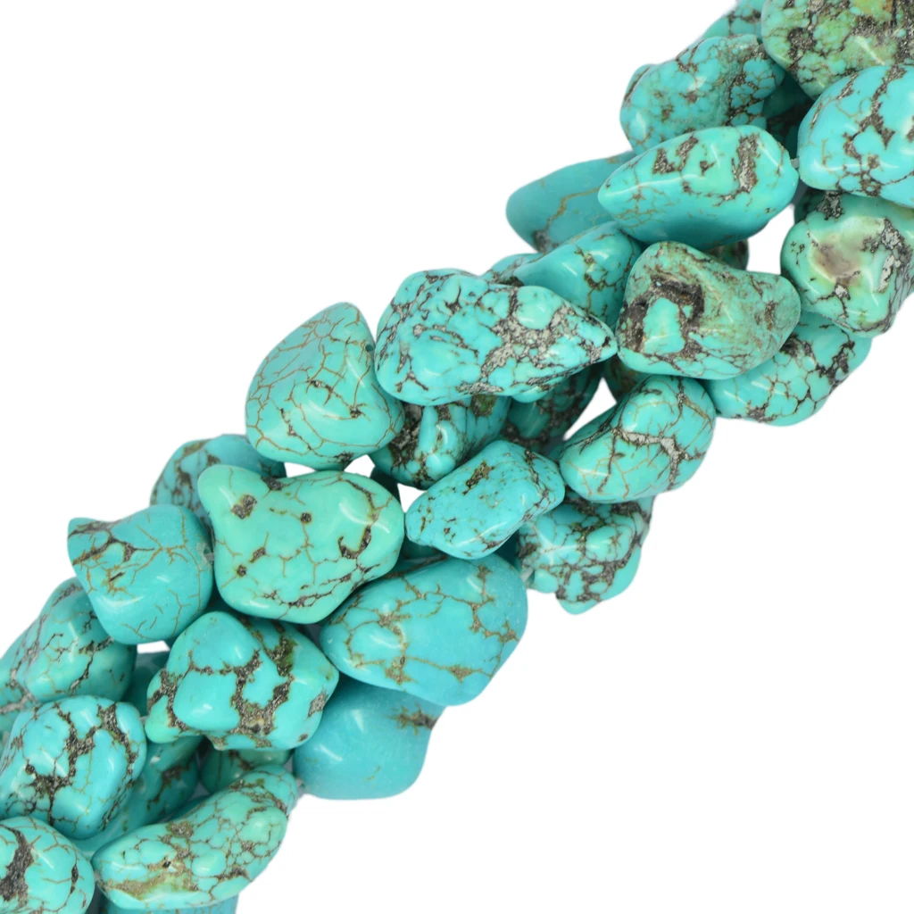 Blue Turquoise Gemstone Nugget Loose Beads Strand 16