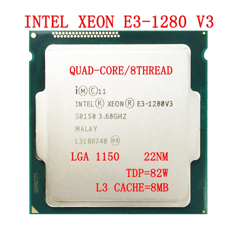 US $113.85 Intel Xeon Processor E31280 V3 8M Cache 360 GHz TDP 82W LGA 1150 QuadCore EightThread Server CPU