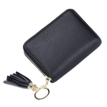 

2020 Fashion Trend Men Women Small PU Leather Wallet Coin Purse Clutch Credit Card Holder Tassel Key Chain Casual Small Bags