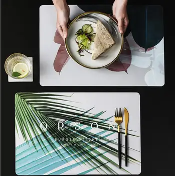

Nordic style, colorful leaves, greasy proof, easy to clean, heat-resistant mat, dining mat, hotel breakfast coaster placemat