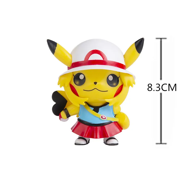 6Pcs/set Pokemon Pikachu Anime Characters High-quality Toy Model Fire Dragon Anime Doll Children's Christmas Birthday Best Gift