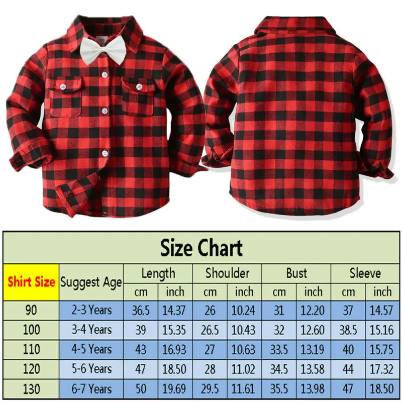 Детская одежда; классическая клетчатая рубашка для маленьких мальчиков; хлопковая Повседневная блуза в красную клетку с длинными рукавами и пуговицами; топы для детей ясельного возраста