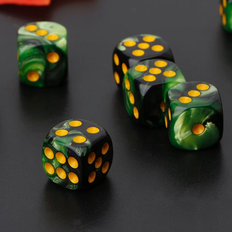 Acrylic Dice Game Dice Dice Set 10 Pcs Exquisite Six Sided 12mm Transparent Cube Round Corner Portable Table Playing Games Dice for Board Game Party
