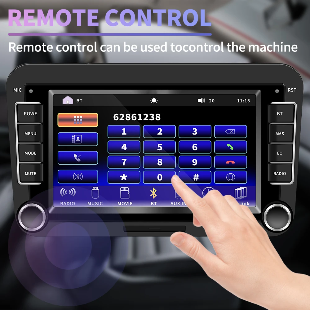 Camecho 7 дюймов сенсорный универсальный автомобильный мультимедийный плеер Bluetooth 2 din автомагнитола USB Android IOS зеркальная связь автомобильный аудио стерео для VW