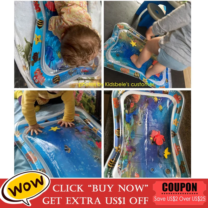 Детский водный игровой коврик игрушки для новорожденных с временем живота из ПВХ