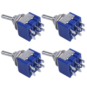 

AC 3A 250V 6A 125V DPDT 3 Way ON/Off/ON Latching Toggle Switches 3pcs