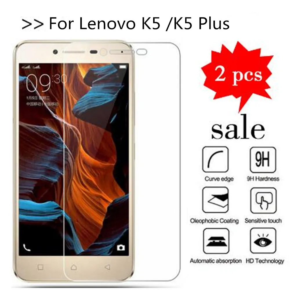 

2PCS Glass For Lenovo K5 A6020 A6020a40 Screen Protector Tempered Glass For lenovo vibe K5 Plus K5+ A6020a46 Protective Film