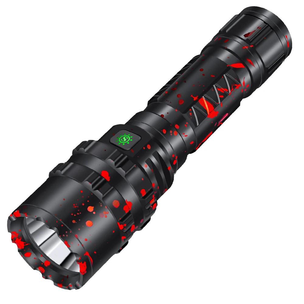 Самый мощный светодиодный фонарь P50 2, тактический фонарь ярче и дольше, чем фонарь L2, водонепроницаемый usb26650, перезаряжаемый - Испускаемый цвет: Red Black