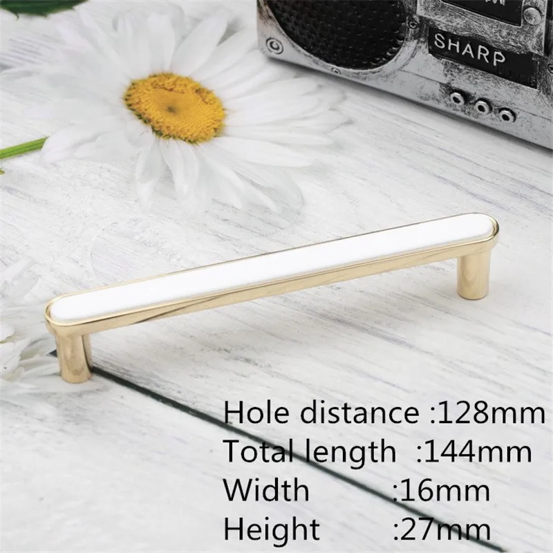white-128 KK& FING 1 шт. ручки для современной мебели цинковый сплав кухонные шкафы дверные рукоятки, Ручки ящиков оборудование для дома - Цвет: white-128