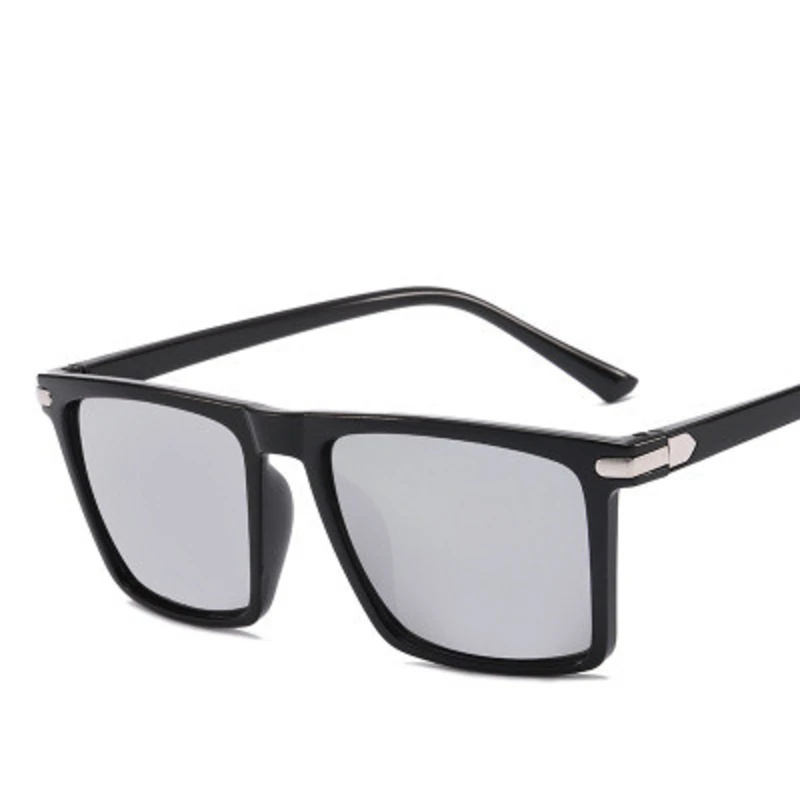 trend square Reflective sunglasses men 2020 new brand design Vintage black red blue silver lens gradient sun glasses male UV400 |
