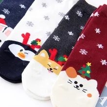 Модные рождественские носки для женщин и мужчин; сезон осень-зима; Рождественская елка с изображением снежного лося; подарок