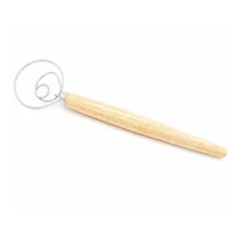 DIY хлебное тесто для выпечки из нержавеющей стали 33x8x2,5 см взбиватель для яиц мука в рулонах взбиватель палочка с деревянной ручкой блендер