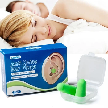 

2-4 Pairs Anti-noise Soft Ear Plugs Sleeping Plugs Sound Insulation Ear Protection Earplugs For Travel Noise Reduction With Case