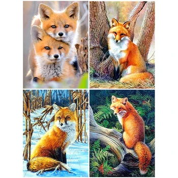 

5d Diamond Painting Full Drill Square Animal Embroidery Cross Stitch Fox Diamond Art Home Decor Gift