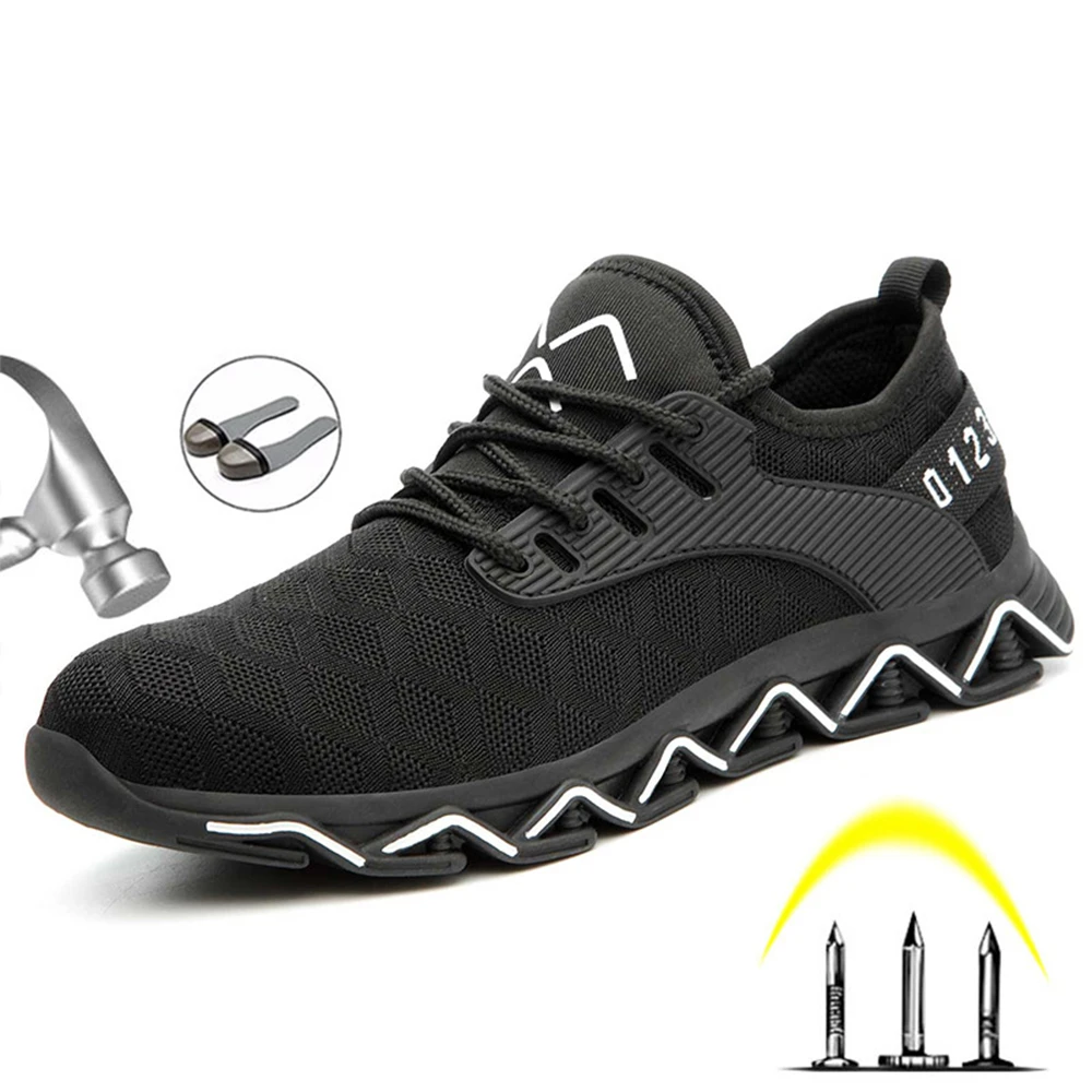 

Safety Work Boots Shoes For Men 2020 Design Indestructible Steel Toe Work Boots Male Construction Safety Shoes militar Sneakers