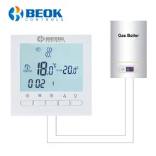 Beok Проводной Цифровой комнатный термостат для газового котла нагревательный термостат 3A программируемый котел терморегулятор на батарейках