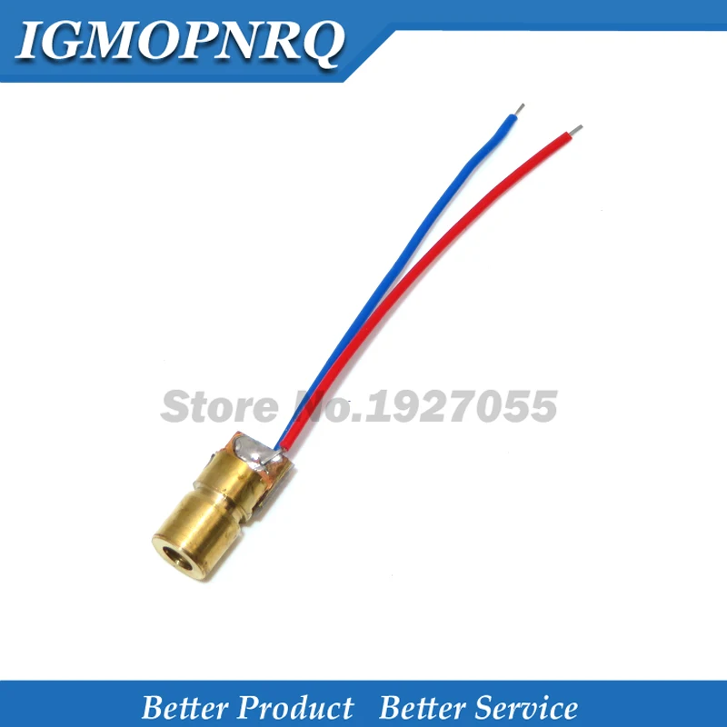 

10Pcs Metal Laser Head 3V 5MW 3V 650 nm Red Spot Laser diode Circuit 5V 5MW 650 nm Module Pointer Aims at Copper Head