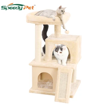 

Drop Ship Cat Tree Condo with Sisal Scratching Posts Cat Tower Furniture Kitty Activity Center Kitten Play House Toys