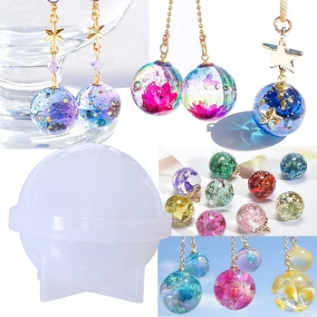 

Jewelry Casting Sphere Cube Mold Set Epoxy Resin Molds For Resin Casting DIY Crystal Glue Jewelry Mold Set For Pendant Earrings