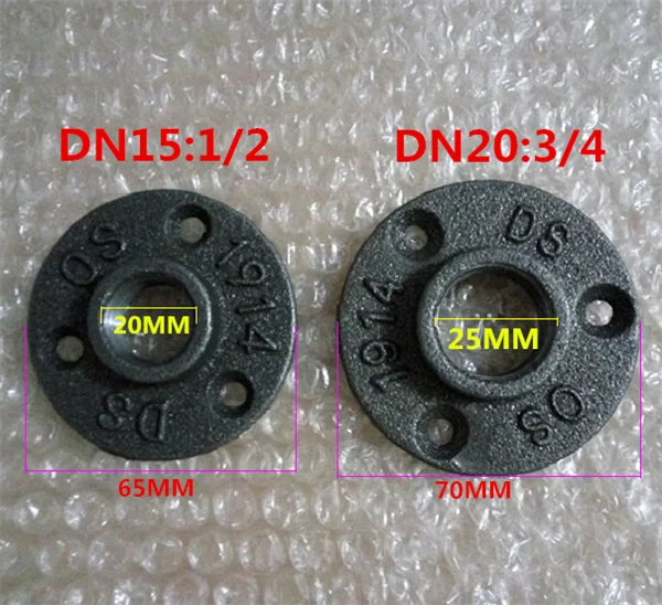 4 шт. железные трубы фитинги настенное крепление пол Античный DN15 фланец части аппаратный инструмент чугунные фланцы