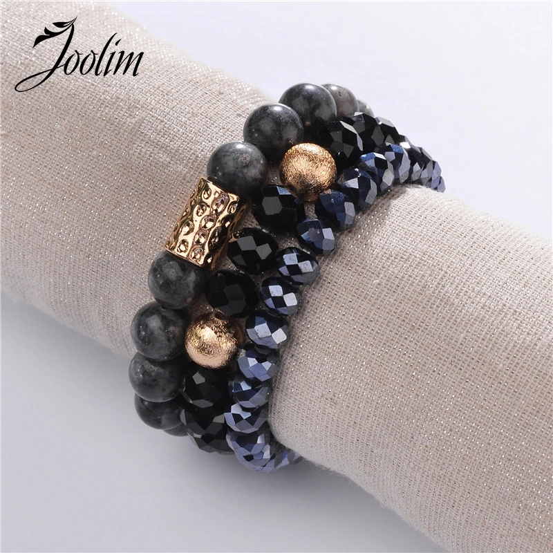 

Joolim Black Pink Blue Amazone Stone Bracelet Fashion Jewelry Wholesale