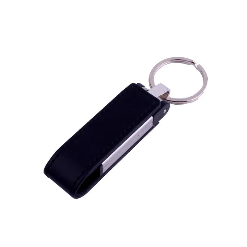 JASTER кожаный usb с металлическим брелком USB флеш-накопитель 4 ГБ 8 ГБ 16 ГБ 32 ГБ 64 ГБ Коммерческая карта памяти - Цвет: Black