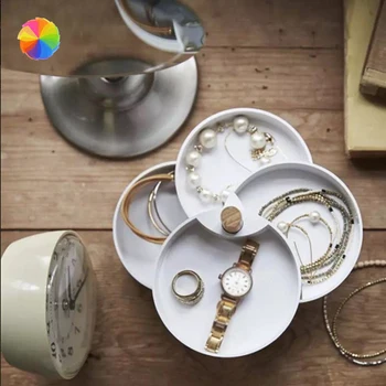 

4 Layers Jewellery Box Organiser 360 Rotating Jewellery Storage Travel Case Earrings Rings Women Girls Festival Christmas GiftCY