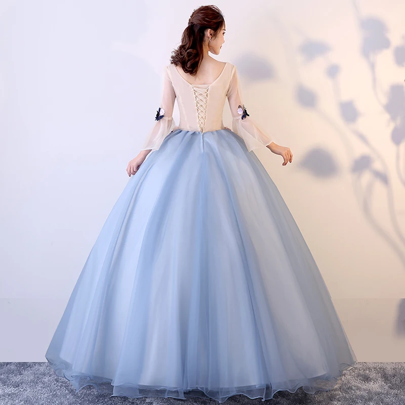 Vestidos Quinceanera 15 Anos бальные Платья пышные платья новое платье для выпускного вечера с аппликацией для вечерние платья с v-образным вырезом Vestido 0028