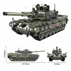 1747 шт. леопард 2 А4 новый основной боевой танк модель строительные блоки военный WW2 армейский солдат Бикс Игрушки для маленьких мальчиков