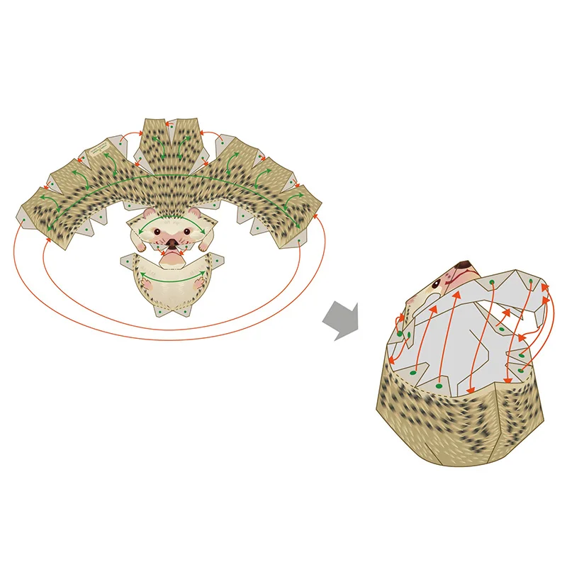 Hedgehog Folding Cutting Mini Cute 3D Paper Model Papercraft Animal Figure DIY Kids Adult Handmade Craft Toys QD-212 4