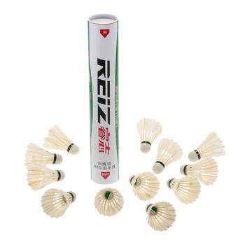 

12pcs Badmintons Duck/Goose Feather Cock/Foam Head Shuttle Cocks Shuttlecocks Set Badminton Ball Game with Storage Tube