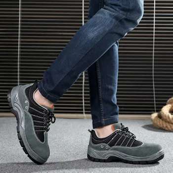 

Men's Outdoor Steel Toe Anti Smashing Protective Work Shoes Boots Men/Women Puncture Proof Safety Shoes Anti-slip