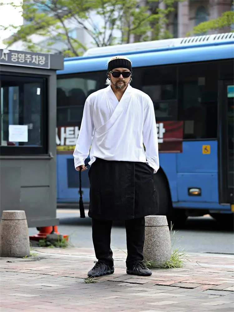 Men's Leisure Spring And Autumn New Personality False Two Korean Casual Comfortable Loose Large Size Pants