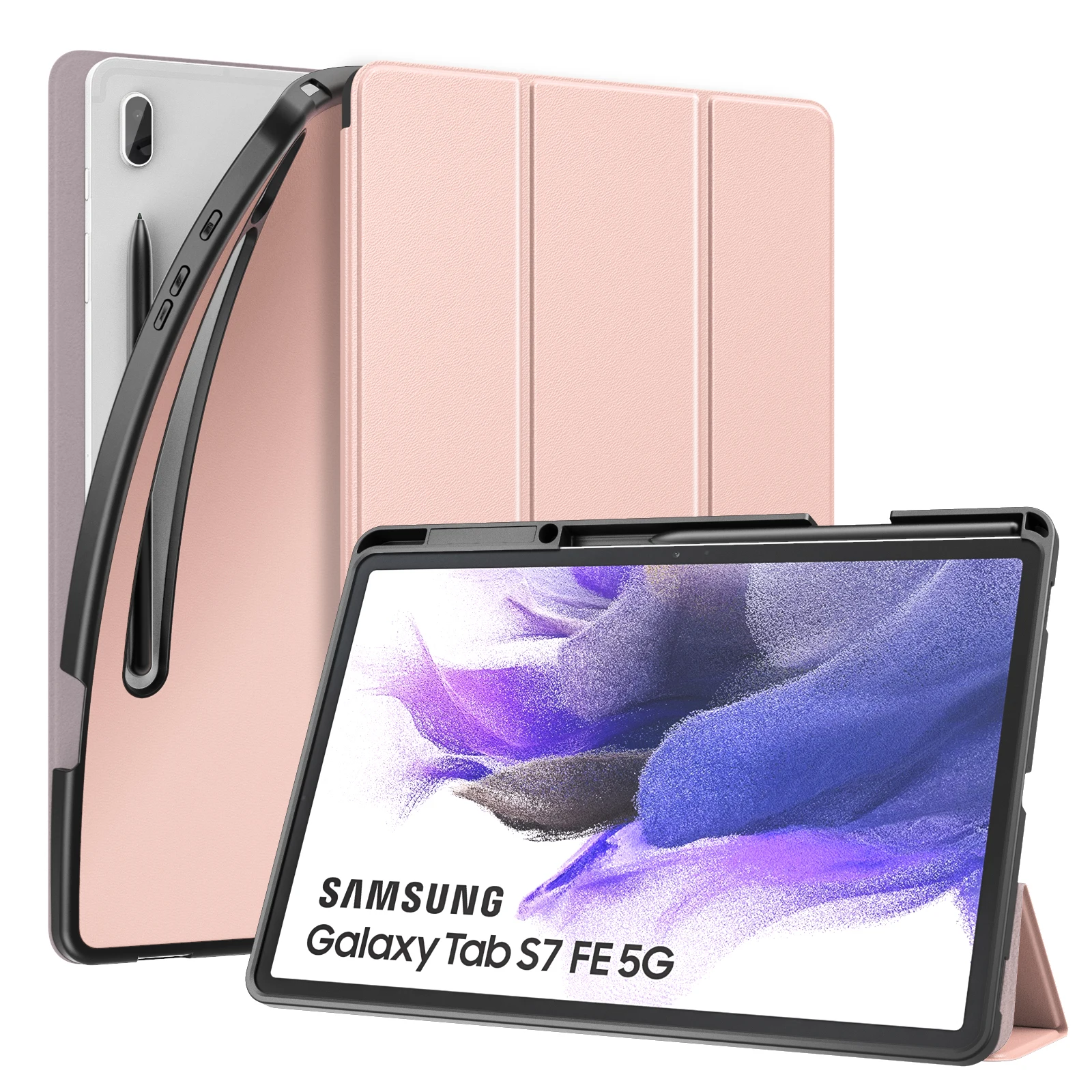 Чехол для Samsung Galaxy Tab S7 FE 12 4-дюймовый 2021 (SM-T730/T736B) и плюс 2020 защита от удара