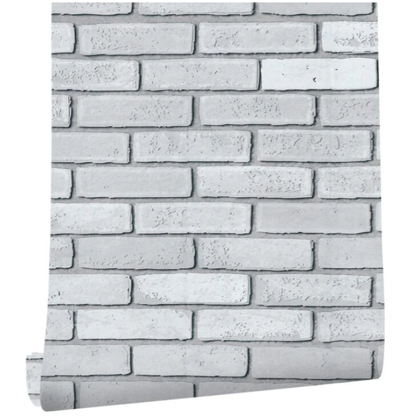 White 3D Faux Brick Self Adhesive Wallpaper Living Room Kitchen Bathroom Home Decor Removable PVC Wall Sticker | Обустройство дома