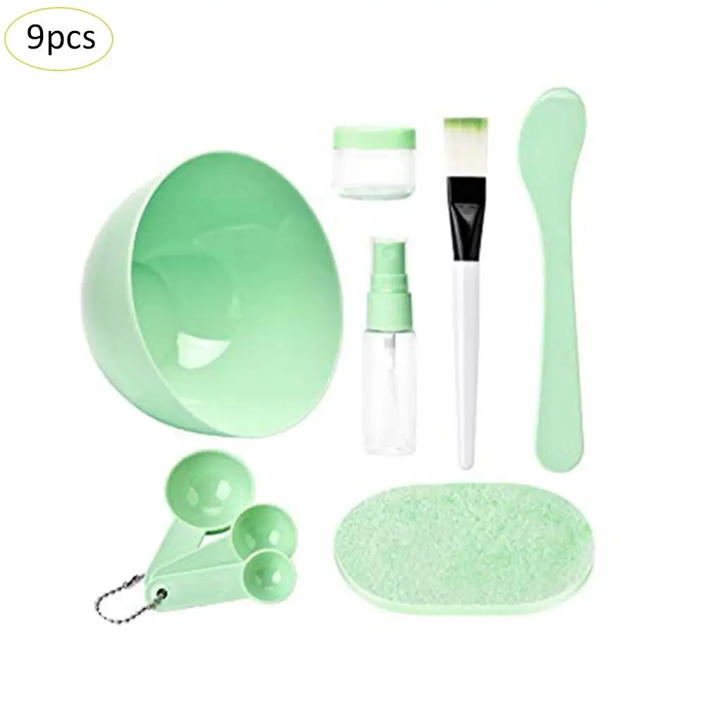 9 In 1 Makeup Bowl Set DIY Mask Tool Facial Beauty Cosmetic Makeup Tool With Brush Mixed Stir Spatula Stick Measuring Spoon Kit