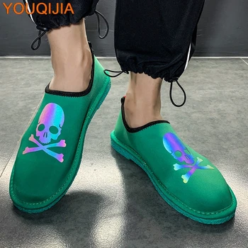 

2020 Brand Fashion Man Breathable Casual Shoes Summer Slip-on Men Fisherman Flat Men Shoes Skeleton Of Printing Reflective