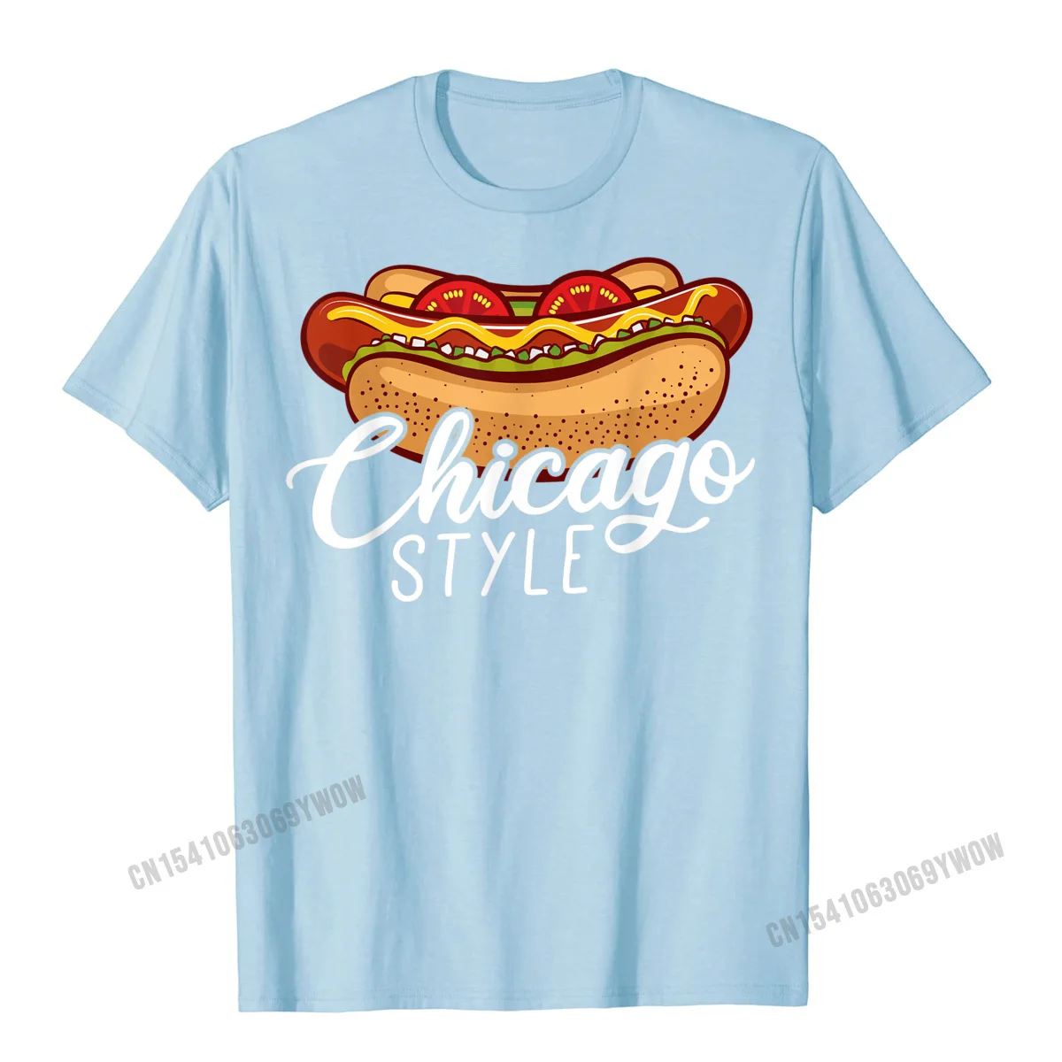 Cotton Men Short Sleeve Summer Tshirts Cool Tops Shirts 2021 Discount Classic O-Neck Clothing Shirt Drop Shipping Chicago Style HOT DOG Gift Hotdog T-Shirt__967 light