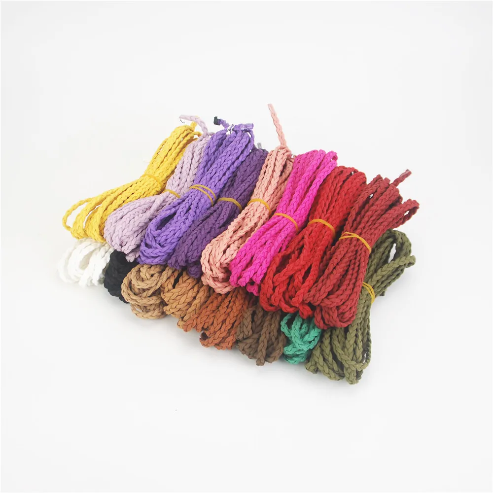 Top Multi 5mm Flat Faux Suede Leather Cords Braided DIY Bracelet Rope String 5meters/pcs DIY Cords Accessories ds234-b