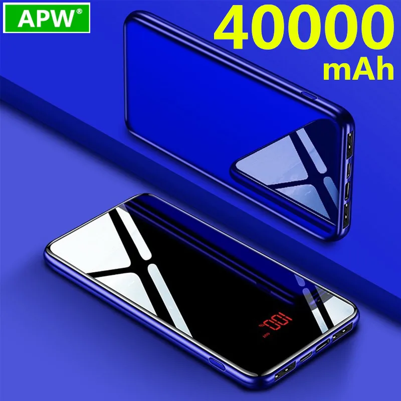 40000 мАч Внешний аккумулятор для Xiaomi Samsung iPhone Huawei Powerbank Портативный мини двойной USB