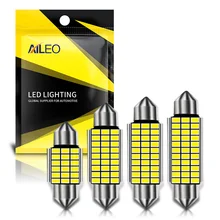 AILEO – lumière de lecture pour intérieur d'ampoule de voiture, lumière de plaque d'immatriculation blanche sans erreur, 1x C10W C5W LED Canbus Festoon 31mm 36mm 39mm 42mm