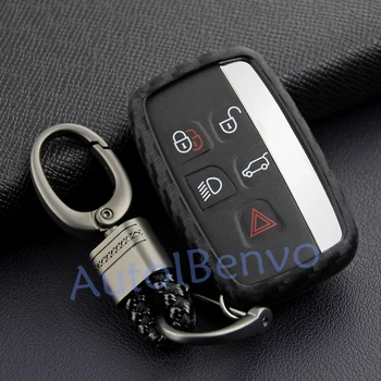 

Carbon Fiber Look Car Key Case Cover Holder For Land Rover Discovery4 Range Rover Evoque Velar Jaguar XE XF XJ F-PACE F-TYPE