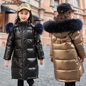 

-30 degrees Russian Winter Snowsuit 2020 Children Girls Clothes Boys Clothing waterproof Outdoor Kids parka real fur clothing