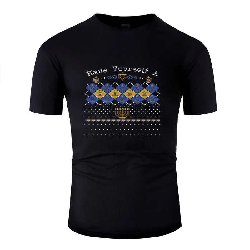 Дизайн Argyle Ele для мужчин ts Chanukkah футболка для мужчин милые мужчин s футболка черный негабаритных S-5xl